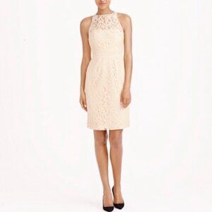 NWD J. Crew Women's Pamela Mini Dress 6 Ivory Leavers Lace LWD Bridal Reception